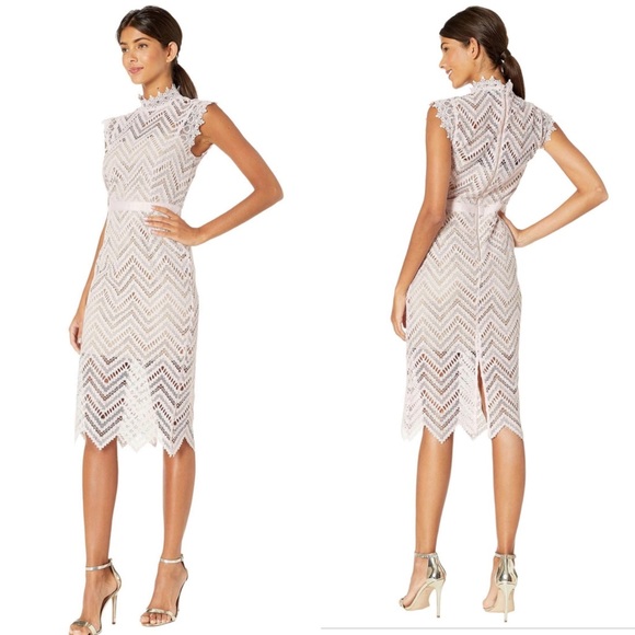 Bardot Dresses & Skirts - Bardot high neck lace sheath dress white 8 NWT